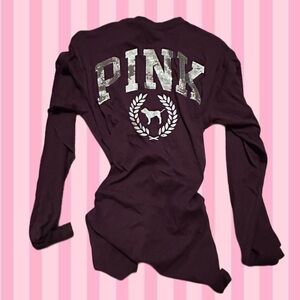Victoria's Secret Dark Purple Long Sleeve with Silver Logo